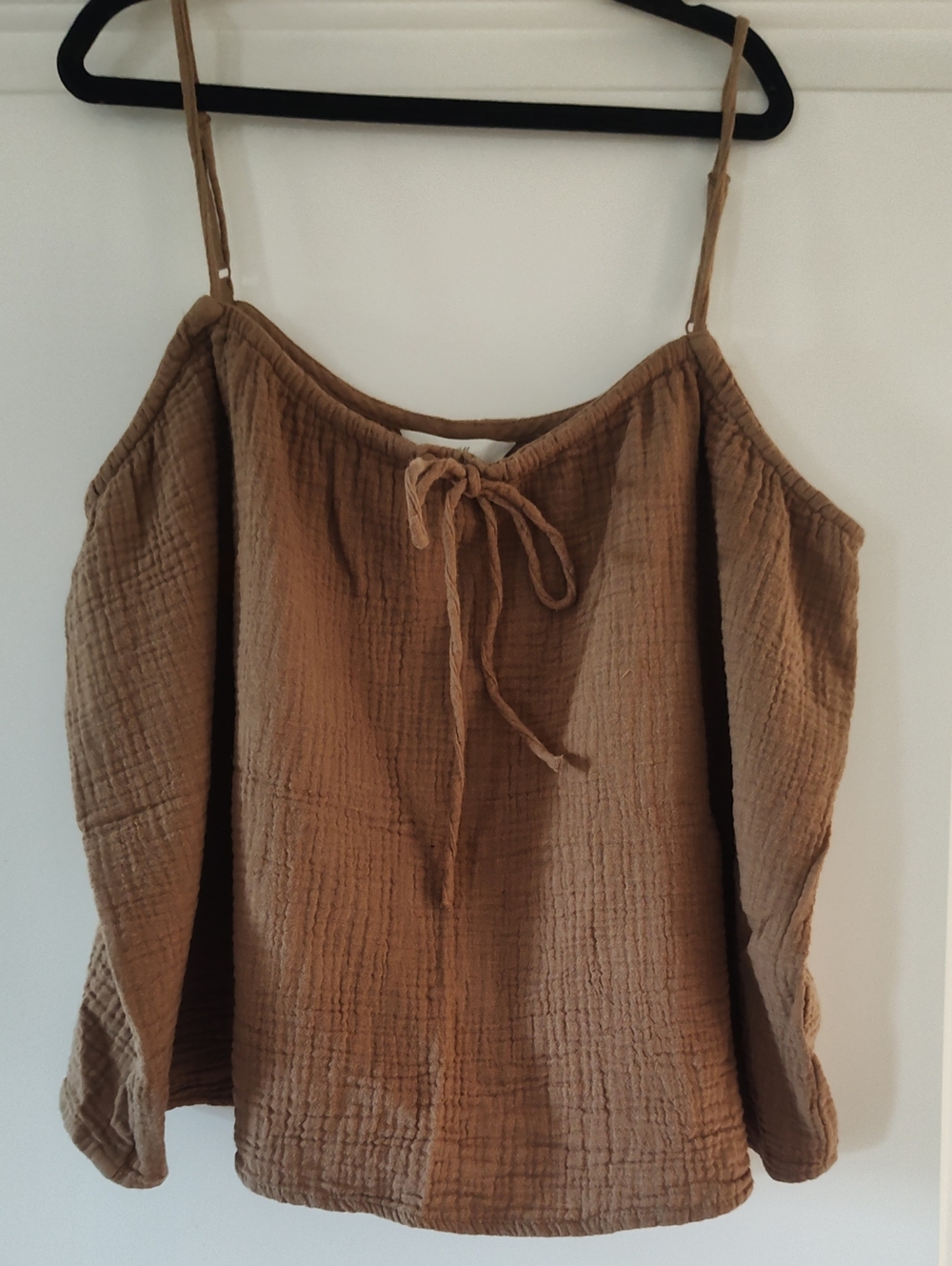 H&M Brown Tie-Front Tank top